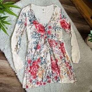 Billabong Long Sleeve Floral Dress